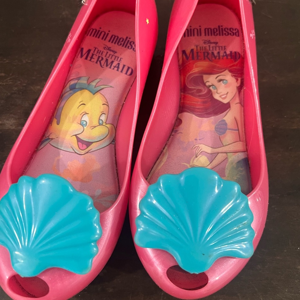 Mini Melissa Kids Pink Little Mermaid Shoes